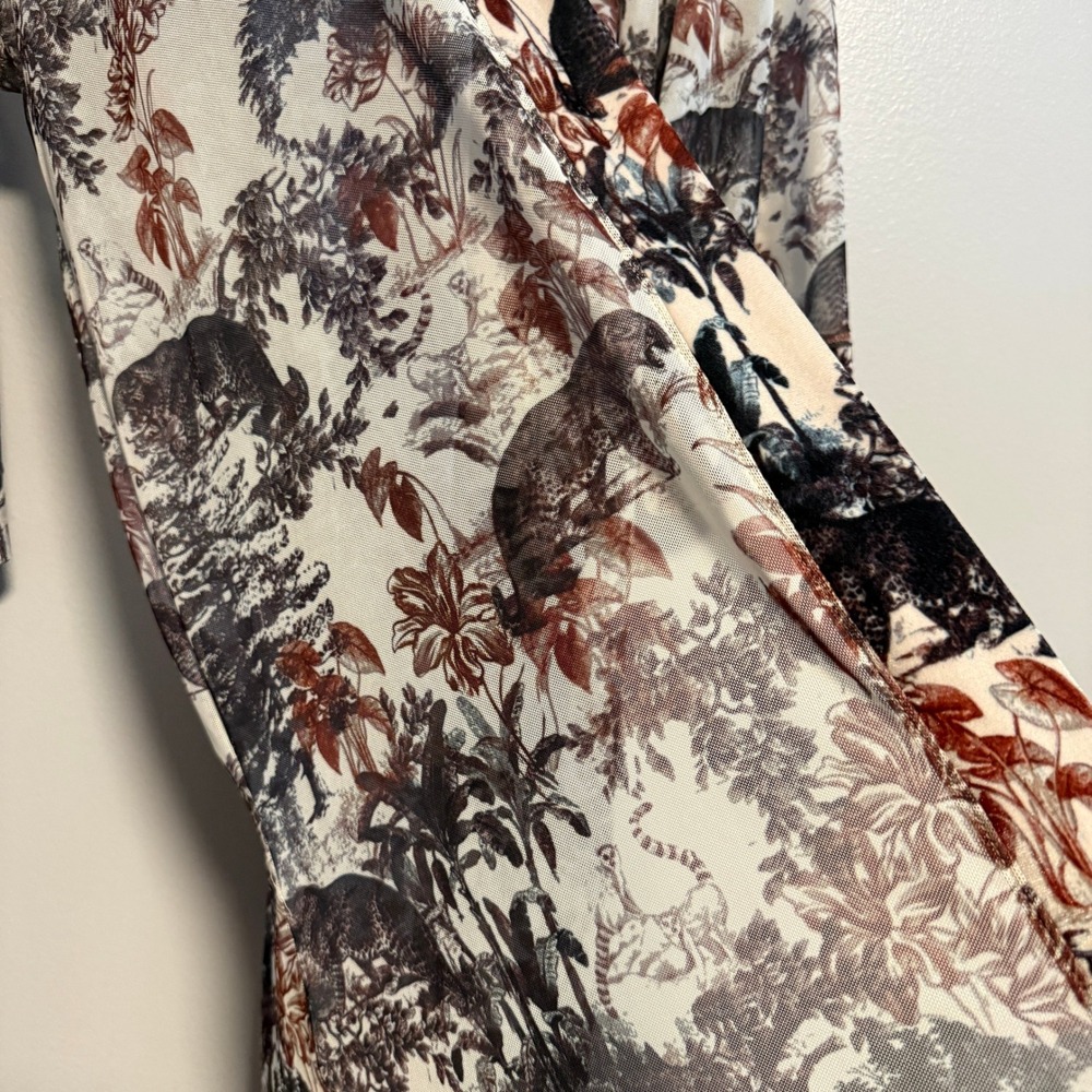 SpiritHoods Festival Kimono Jungle Animal Print Mesh Hooded NWT Size S/M - Picture 9 of 16